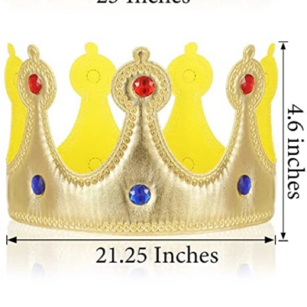 Adult & Youth Unisex Gild Cloth & Regal Rhinestone Crowns For Kings & Queens